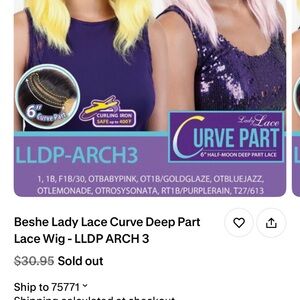 Lady Lace Curve Part Wig - 1B caramel hi lights blackish brown nwt